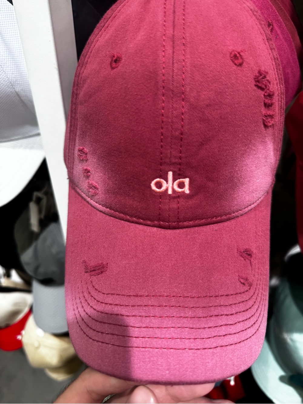 Kids Distressed Baseball Cap - Pink